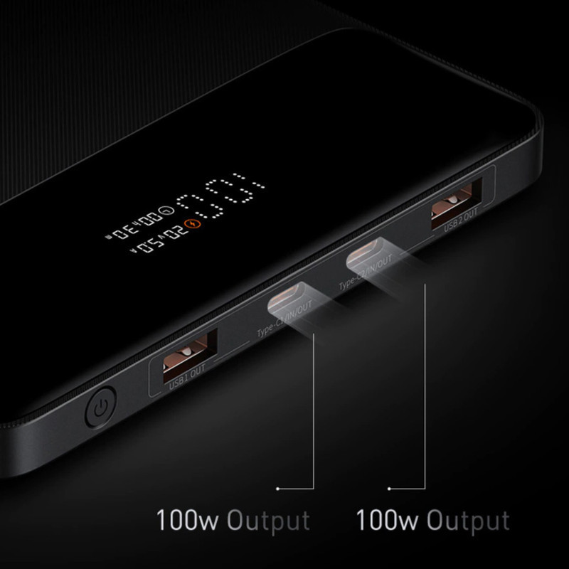 پاوربانک بیسوس مدل Blade HD Edition 100W  ظرفیت 20000 میلی آمپر ساعت
