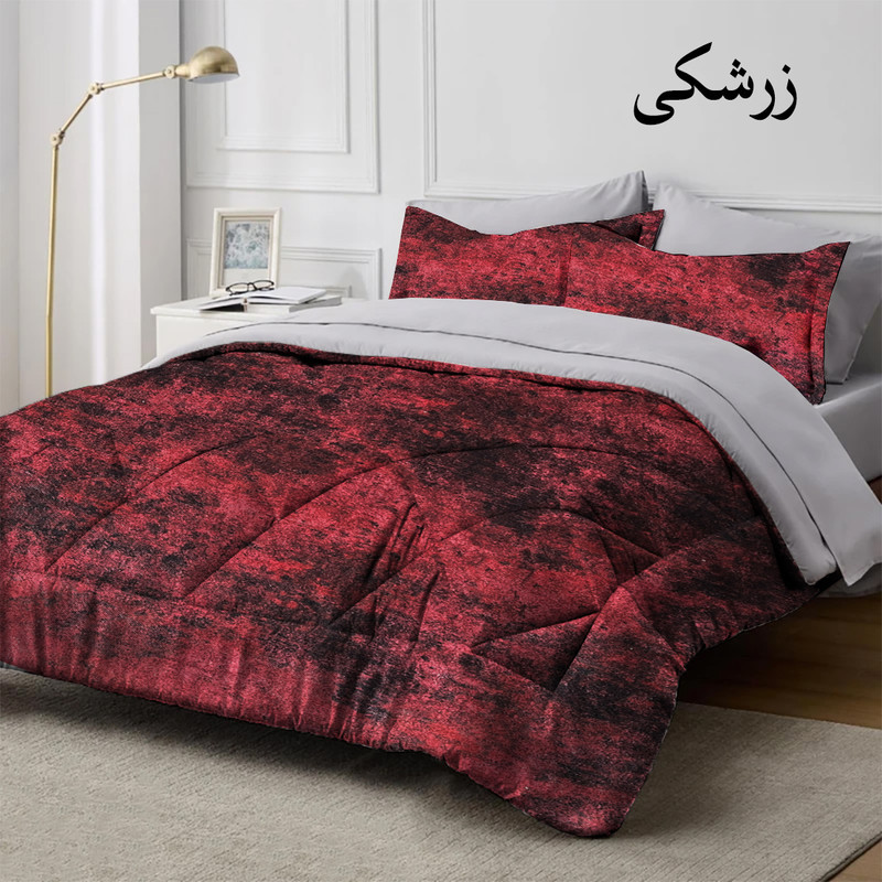 سرویس روتختی دو نفره 6 تکه نوپه هوم مدل مخمل پتینه 1028