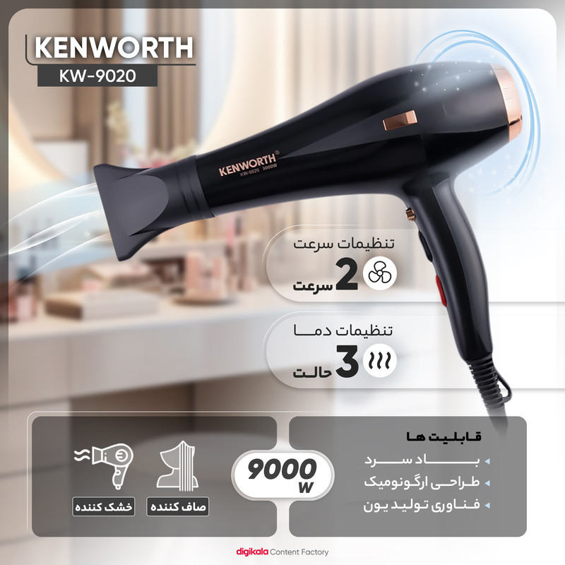 سشوار حرفه ای کنورث مدل KW-9020