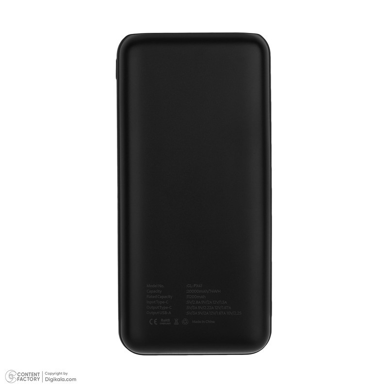 پاوربانک 22.5 وات گرین لاین مدل Nairo ظرفیت 20000 میلی‌آمپرساعت به همراه کابل تبدیل USB-A به USB-C