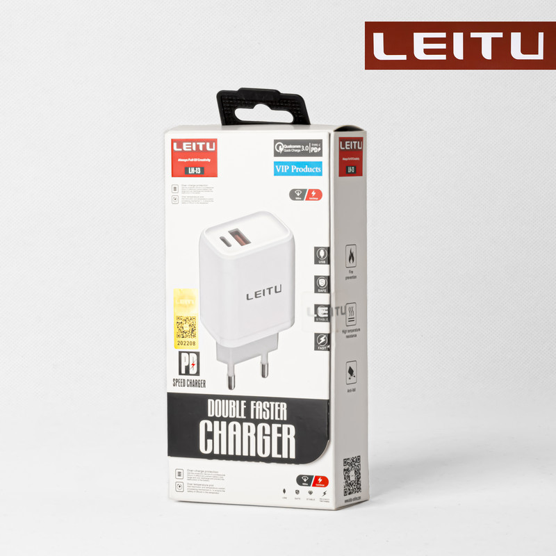 شارژر دیواری لیتو مدل  LH-13 20W به همراه کابل تبدیل لایتنینگ