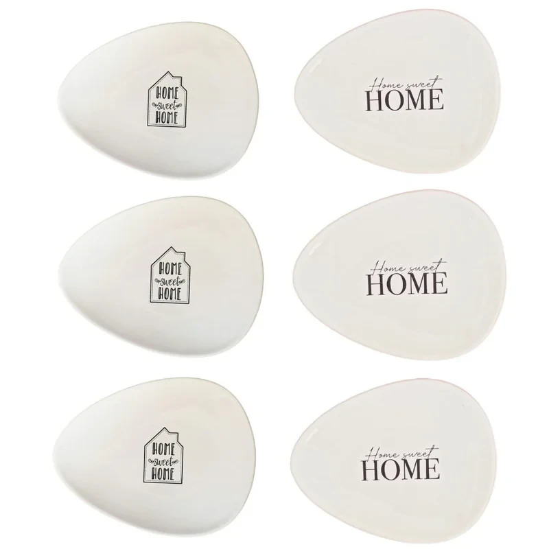 بشقاب مدل مثلثی home sweet مجموعه 6 عددی