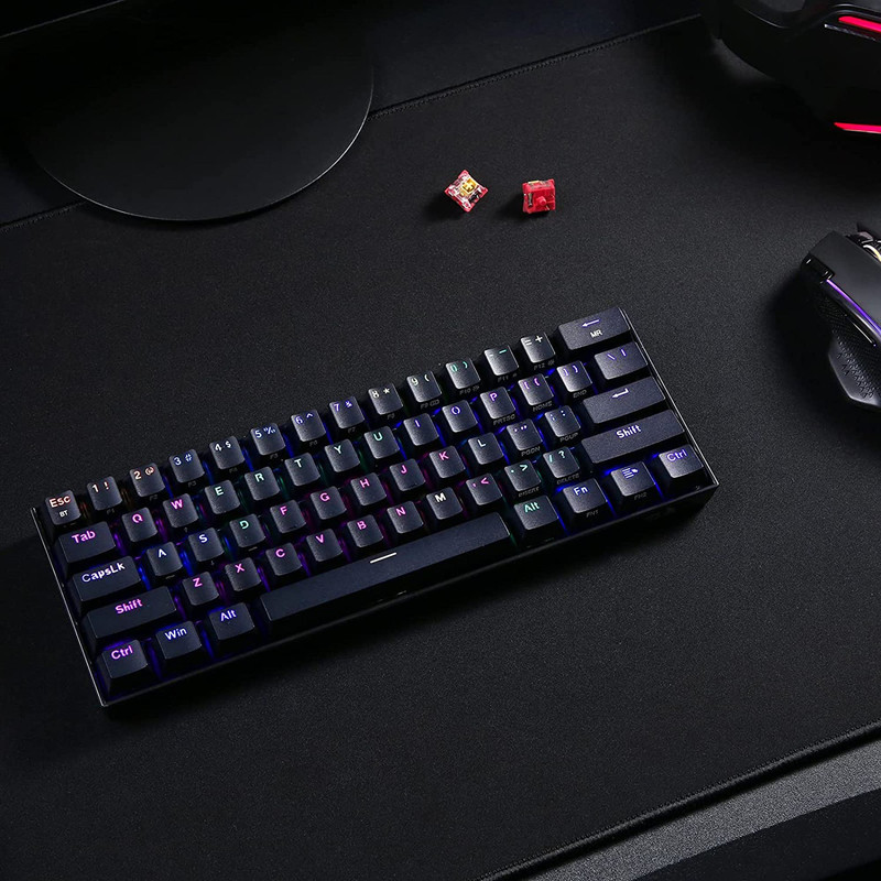 کیبورد گیمینگ ردراگون مدل DRACONIC K530 PRO، سوییچ مکانیکال قهوه‌ای، Tenkeyless، نورپردازی RGB