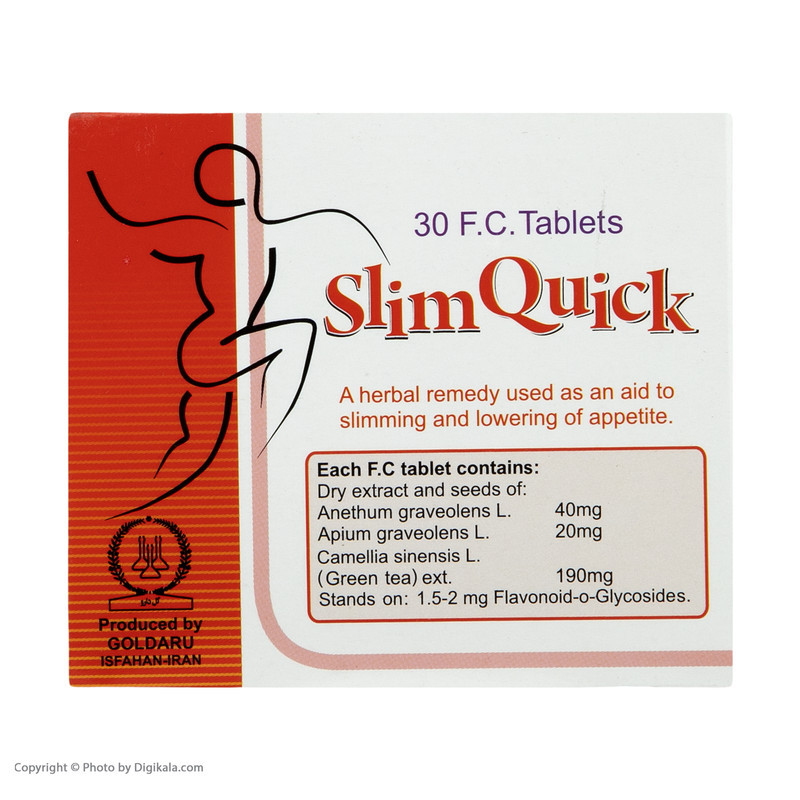 قرص slim کوئیک گل دارو بسته 30 عددی