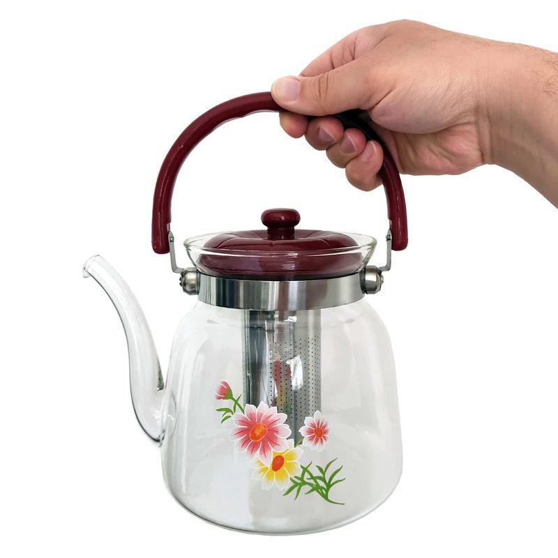 ست کتری و قوری مدل گل سرخ