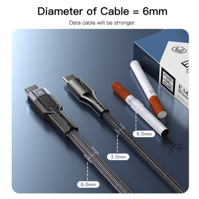 کابل تبدیل USB به USB-C یسیدو مدل CA106 6mm طول 1.2 متر