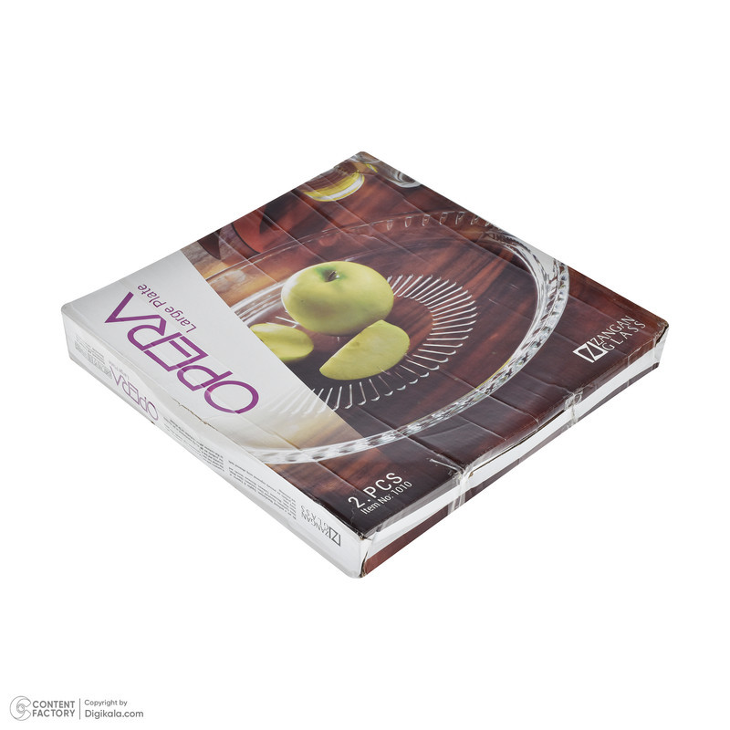 دیس کریستال دایره‌ای پذیرایی و میوه‌خوری مدل اپرا 1010 بسته 2 عددی، ساخت ایران، قابلیت شست‌وشو با دست و ماشین ظرفشویی