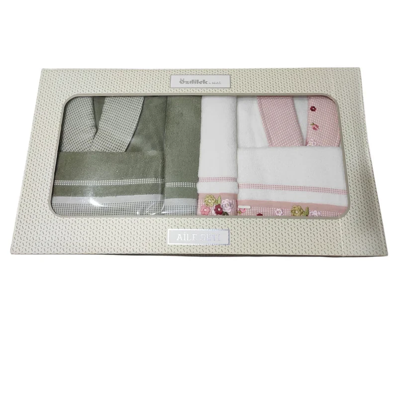 ست حوله پالتویی 6 پارچه ازدیلک مدل Rosebud