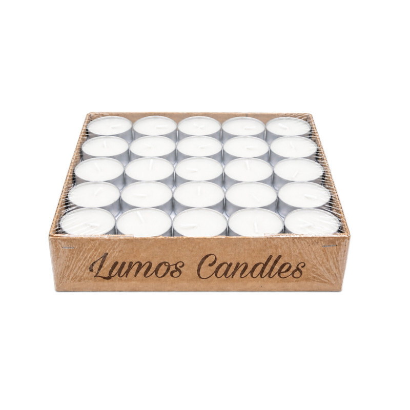 شمع وارمر بدون‌بو مدل لوموس مدل tea light بسته 100 عددی زمان اتمام 4 ساعت