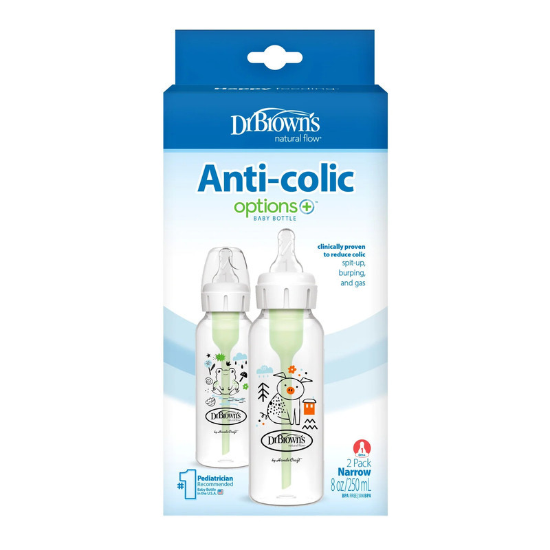 شیشه شیر دکتر براونز طرح خوک و قورباغه مدل SB82040 گنجایش 250 میلی لیتر بسته 2 عددی