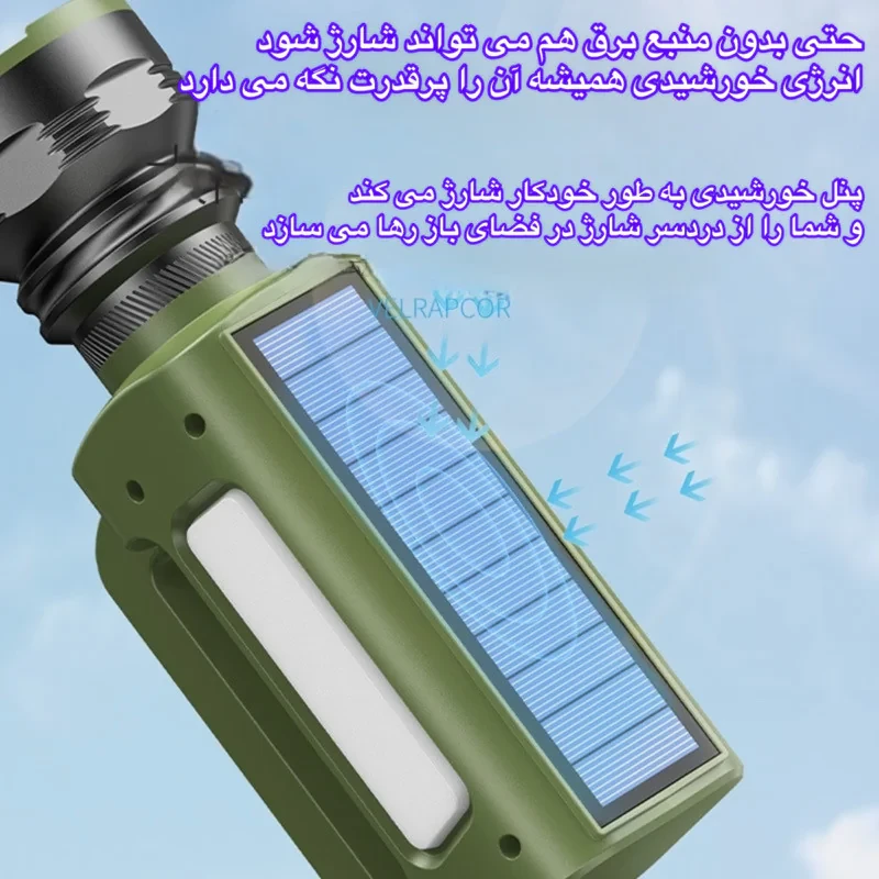 نورافکن دستی اسمایلینگ شارک مدل ST-5130A با نور مهتابی