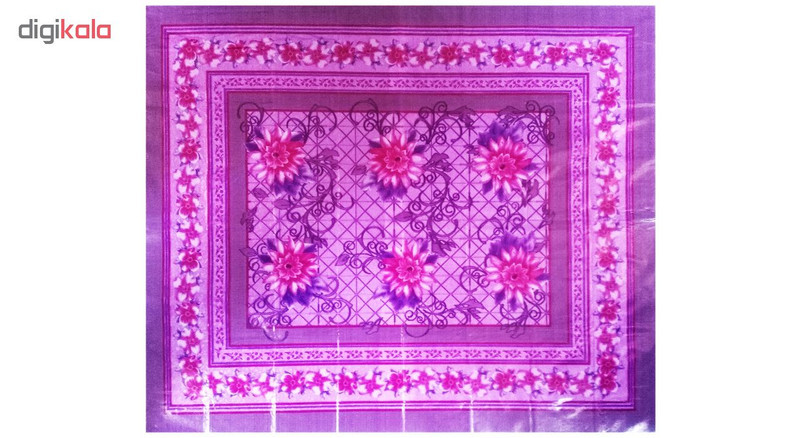 سفره پلاستیکی چهار نفره طرح سوسن رنگ بنفش سایز 92×120 سانتی متر