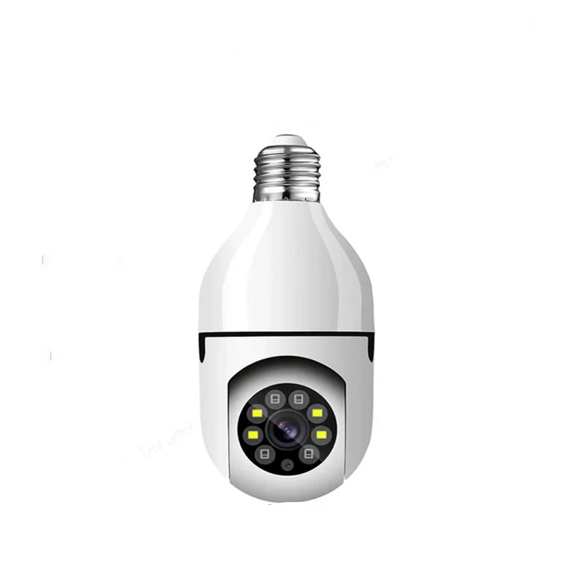 دوربین مداربسته تحت شبکه فضای بسته مدل V380 E27 بی‌سیم با لنز 2 مگاپیکسل، وضوح Full HD 1080، چرخش 360 درجه افقی و 90 درجه عمودی، دید در شب 20 متر و نصب آسان با سرپیچ لامپ برق شهری