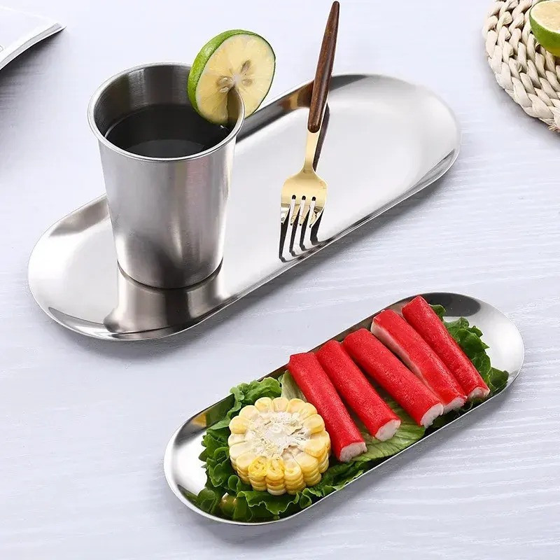 رولت‌خوری استیل ویکتوریا کد 30 مجموعه 2 عددی با طراحی بیضی، ضد زنگ، سبک و مناسب شست‌وشو در ماشین ظرفشویی و دست