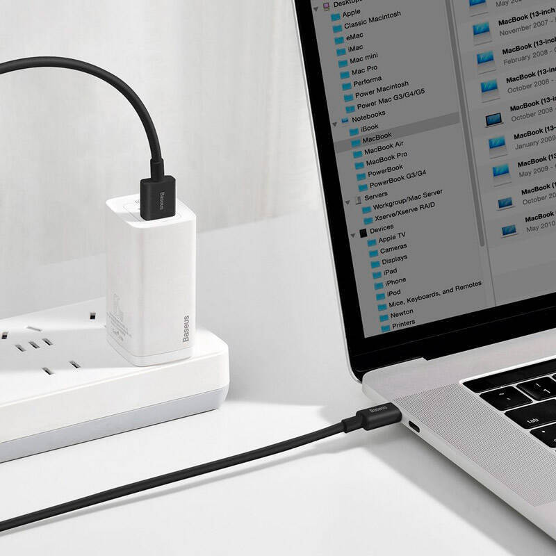 کابل تبدیل USB به USB-C باسئوس مدل Superior Series CATYS-A 6A 66W طول 2 متر