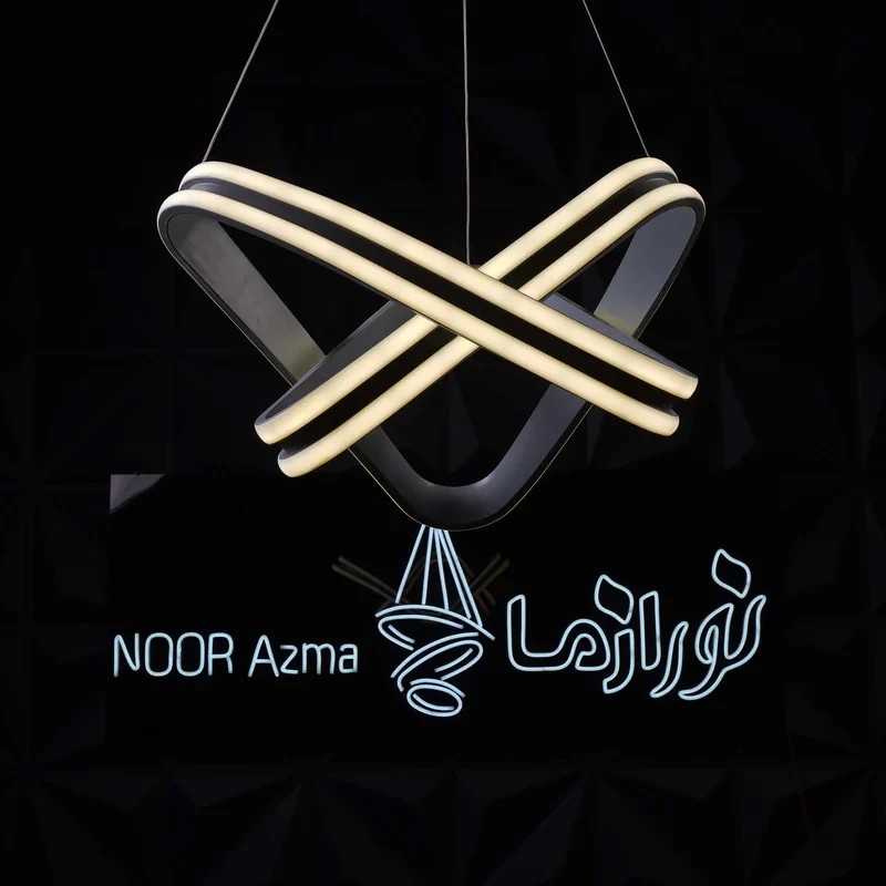 لوستر 2 شعله نورازما رشکان مدل SETAREH3LINE