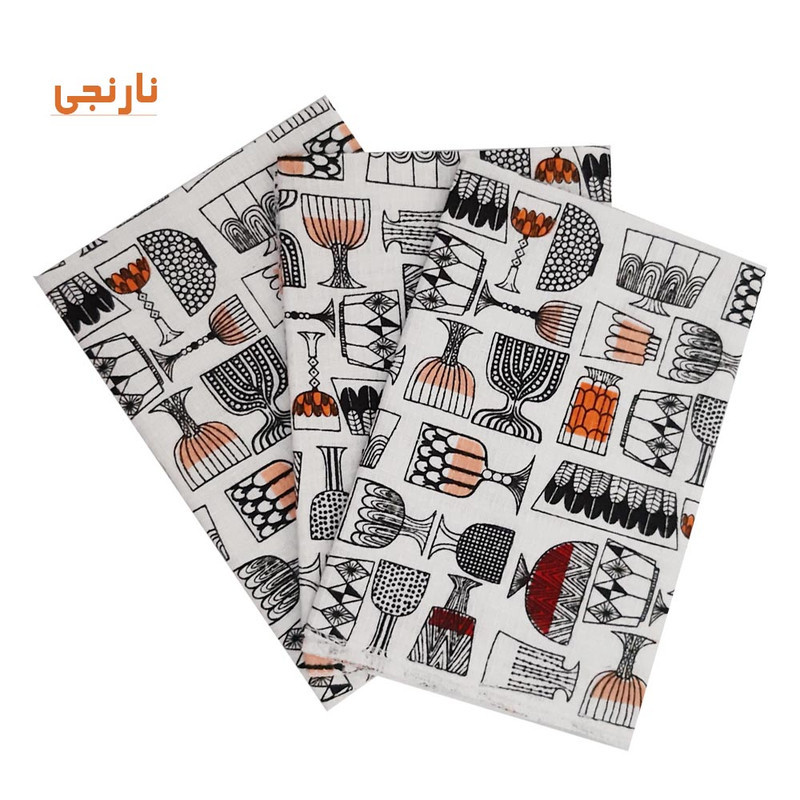 دستمال آشپزخانه مدل ظروف بسته سه عددی