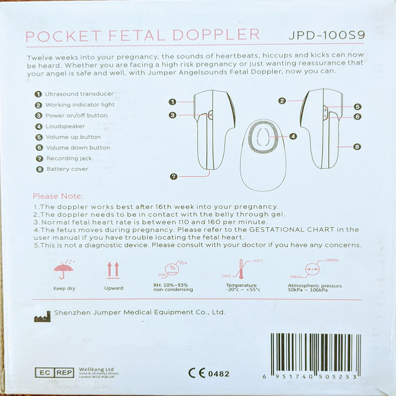 دستگاه شنود و ضبط صدای قلب جنین جامپر مدل AngelSounds JPD-100S9