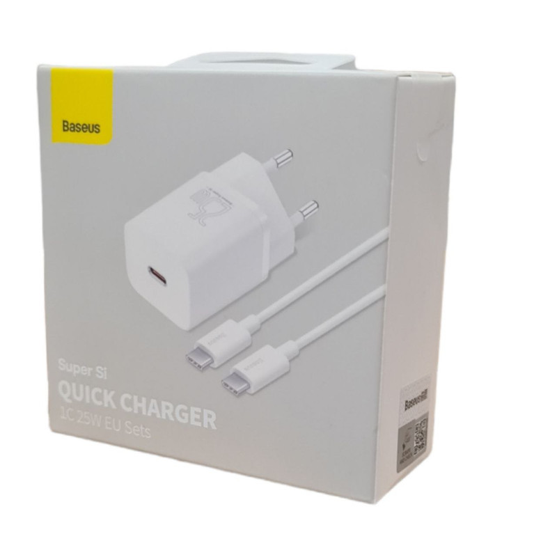شارژر دیواری 25 وات باسئوس مدل CCCJG25CE به همراه کابل USB-C