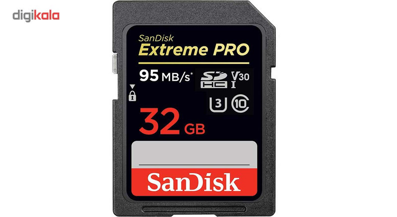 کارت حافظه SDHC سن دیسک مدل Extreme Pro V30 کلاس 10 استاندارد UHS-I U3 سرعت 633X 95MBps ظرفیت 32 گیگابایت