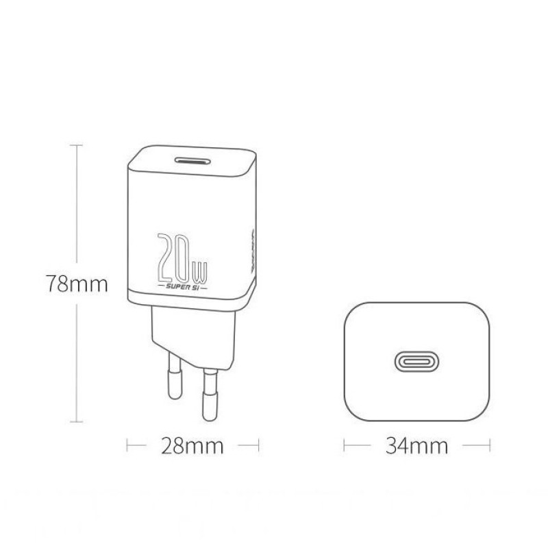 شارژر دیواری باسئوس مدل CCSUP-B