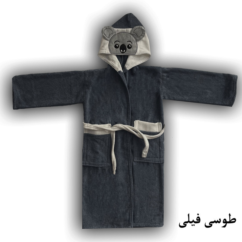 حوله پالتویی کودک هنرمند مدل خرس  سایز 110x110 سانتی‌متر