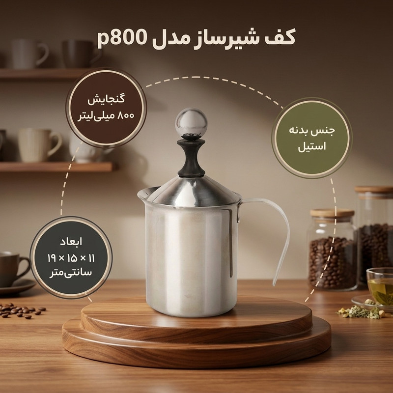 کف شیر ساز مدل p800