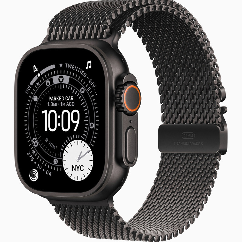 ساعت هوشمند 49 میلی متری اپل مدل Ultra 3 Black Titanium Case با بند Titanium Milanese