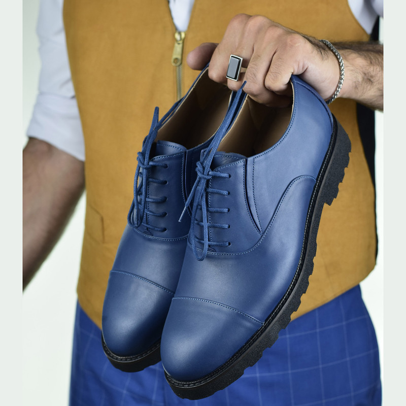 کفش رسمی مردانه کرمانی مدل طبی چرم شبرو طبیعی دستدوز کد 533