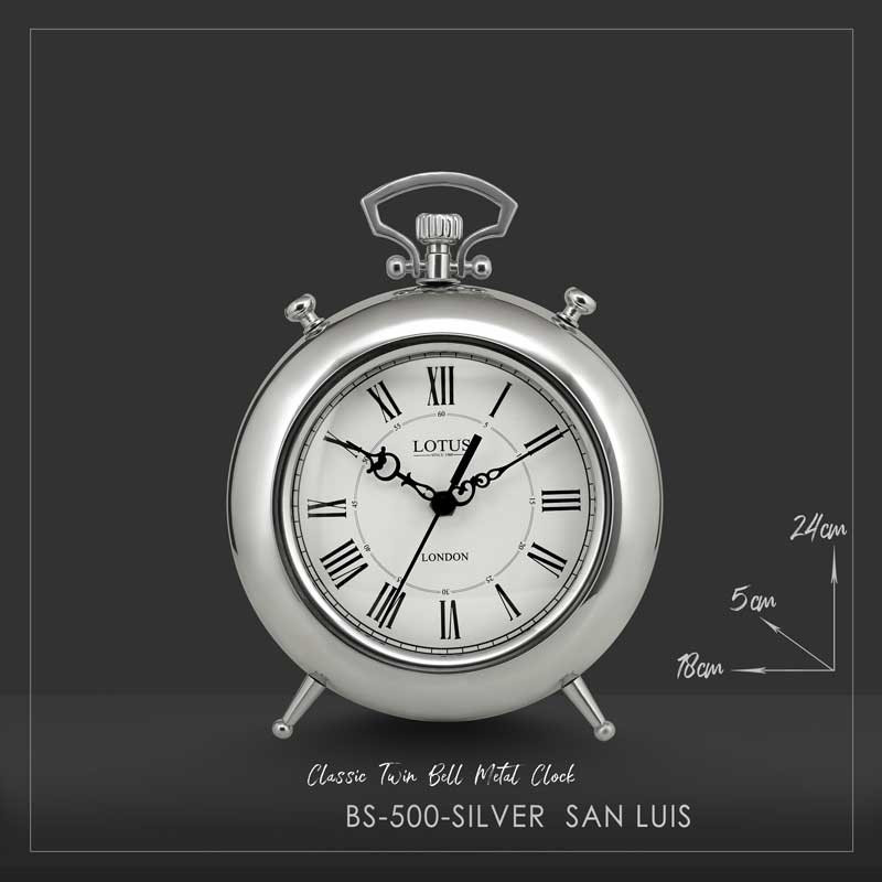 ساعت رومیزی لوتوس مدل BS-500-SILVER-SAN LUIS