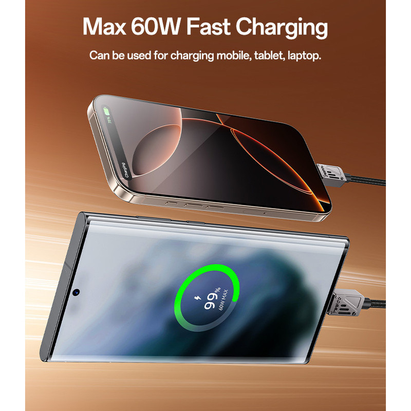 کابل USB-C یسیدو مدل CA196 60W طول 1.2 متر
