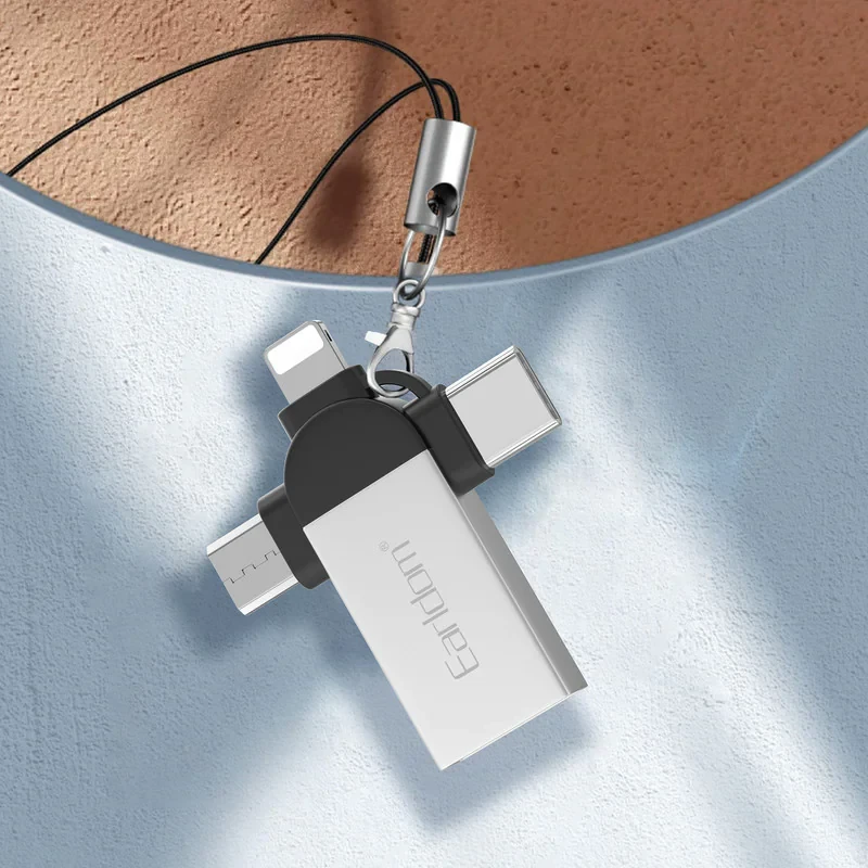 مبدل USB OTG به microUSB  لایتنینگ  USB-C ارلدام مدل ET-OT93