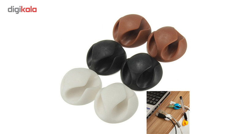 نگهدارنده کابل میلوتر مدل Double Clips بسته 6 عددی