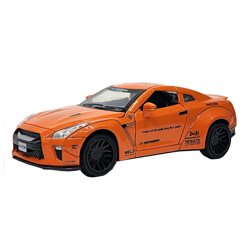 ماکت ماشین ناب سل مدل نیسان جی تی آر فلزی موزیکال چراغدار اسپرت NISSAN GTR SPORT به همراه جاسوییچی