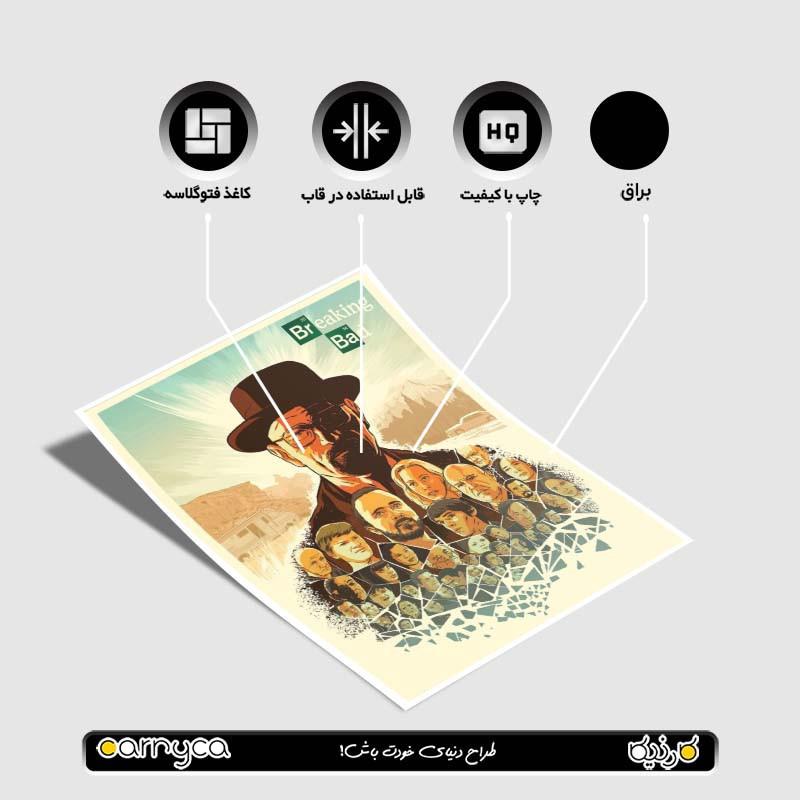 پوستر کارنيکا طرح بریکینگ بد Breaking Bad کد 96093 مجموعه 8 عددی