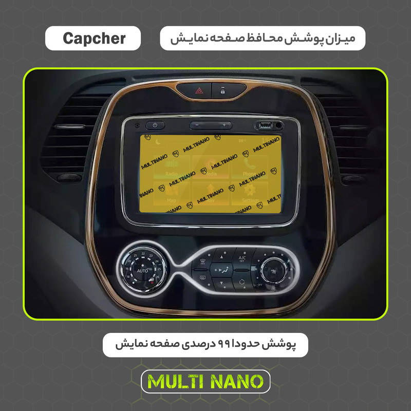 محافظ صفحه نمایش خودرو مولتی نانو مدل X-S2N مناسب برای رنو Capcher 2017 بسته دو عددی