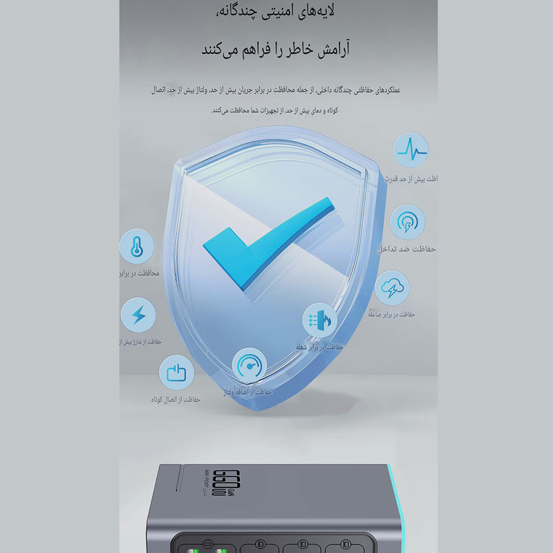 شارژ رومیزی 660 وات 8 پورت مدل WLX-FBL 660W