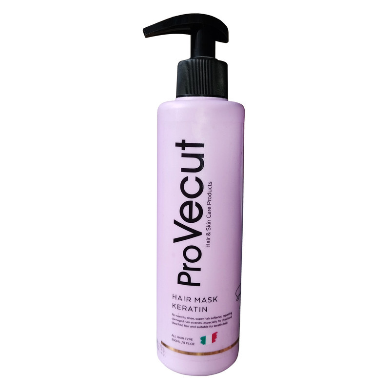 ماسک مو نرم کننده پروویکات مدل Keratin مناسب برای موهای آسیب دیده حجم 300 میلی لیتر