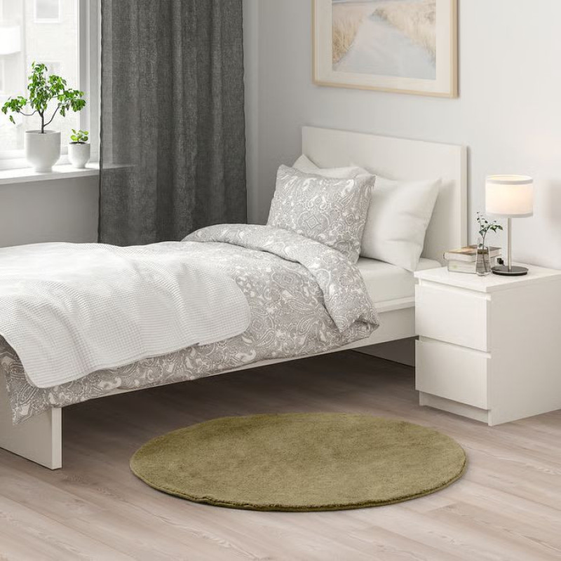 فرش ماشینی 400 شانه ایکیا زمینه سبز حاشیه سبز مدل STOENSE-90500201