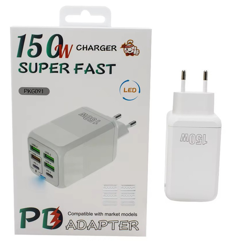 شارژر دیواری 150 وات مدل ADC-PD006 به همراه 4 عدد کابل