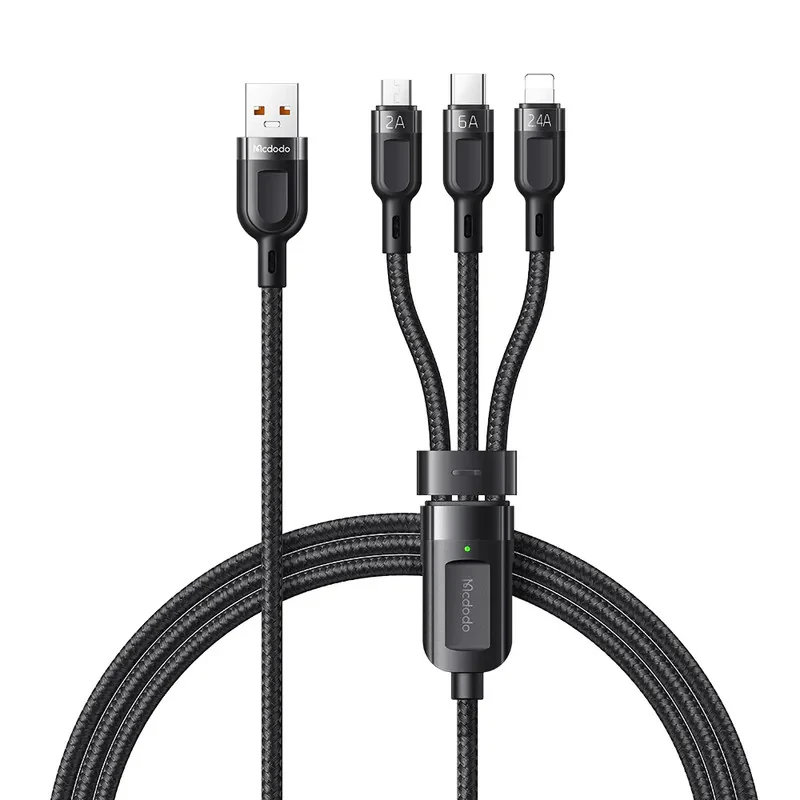 کابل تبدیل  USB به microUSB  لایتنینگ  USB-C مک دودو مدل CA-0930 طول 1.2 متر