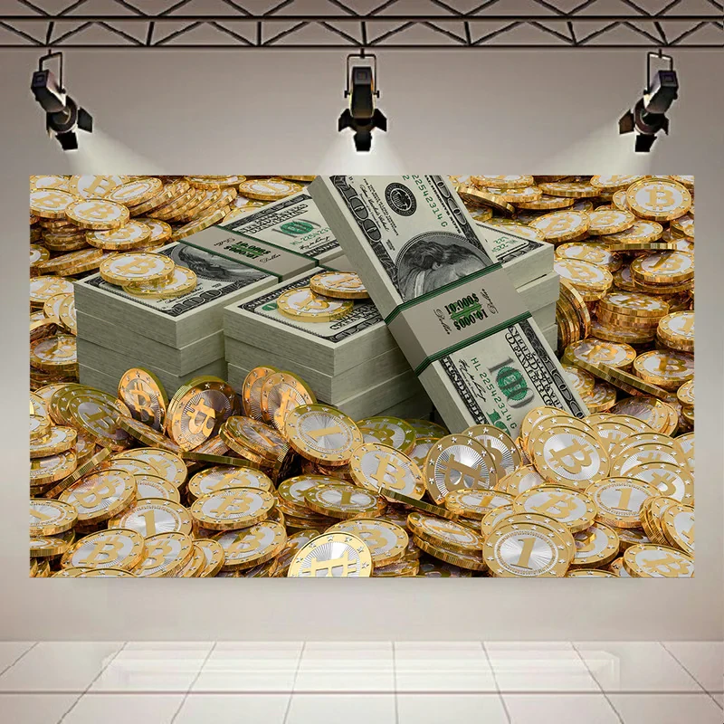 تابلو بوم طرح ارزدیجیتال مدل بیت کوین و دلار کد AR5090
