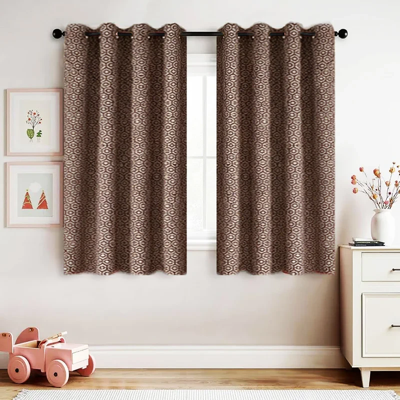 پرده پانچ تیکو دکو مدل ساتن ژاکارت طرحدار ابریشم بافت دار سایز 180x140 سانتی‌متر