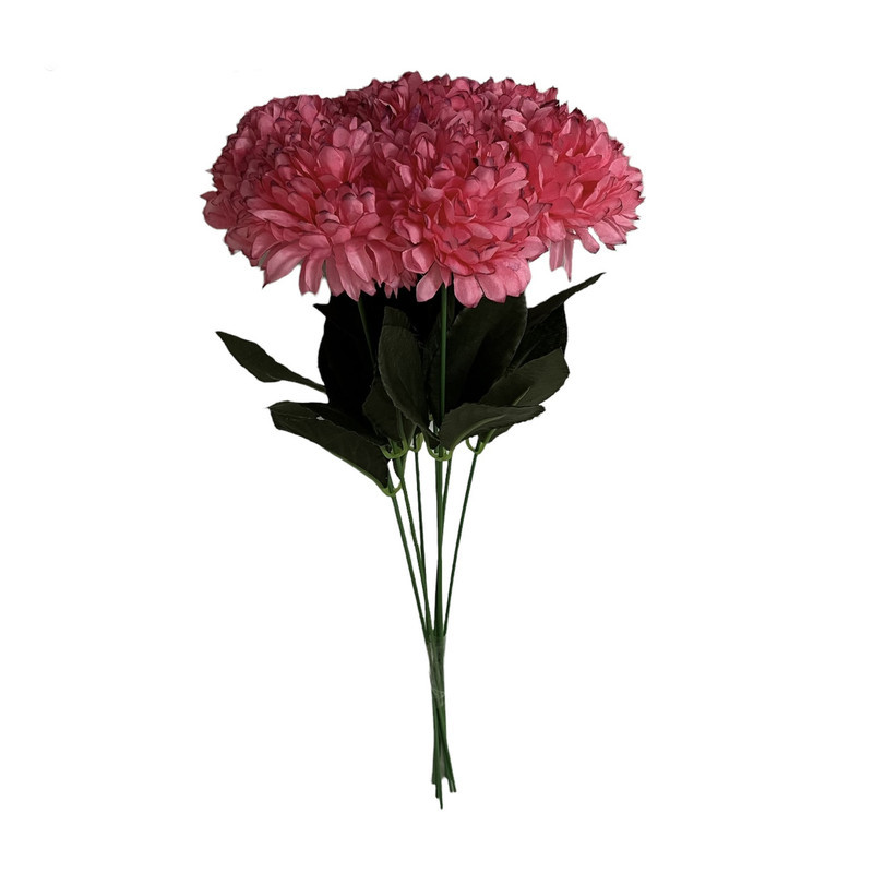 دسته گل مصنوعی گل داوودی شامل 8 شاخه، ارتفاع هر شاخه 44 cm، قطر گل 12 cm، جنس پارچه‌ای و قابل شستشو