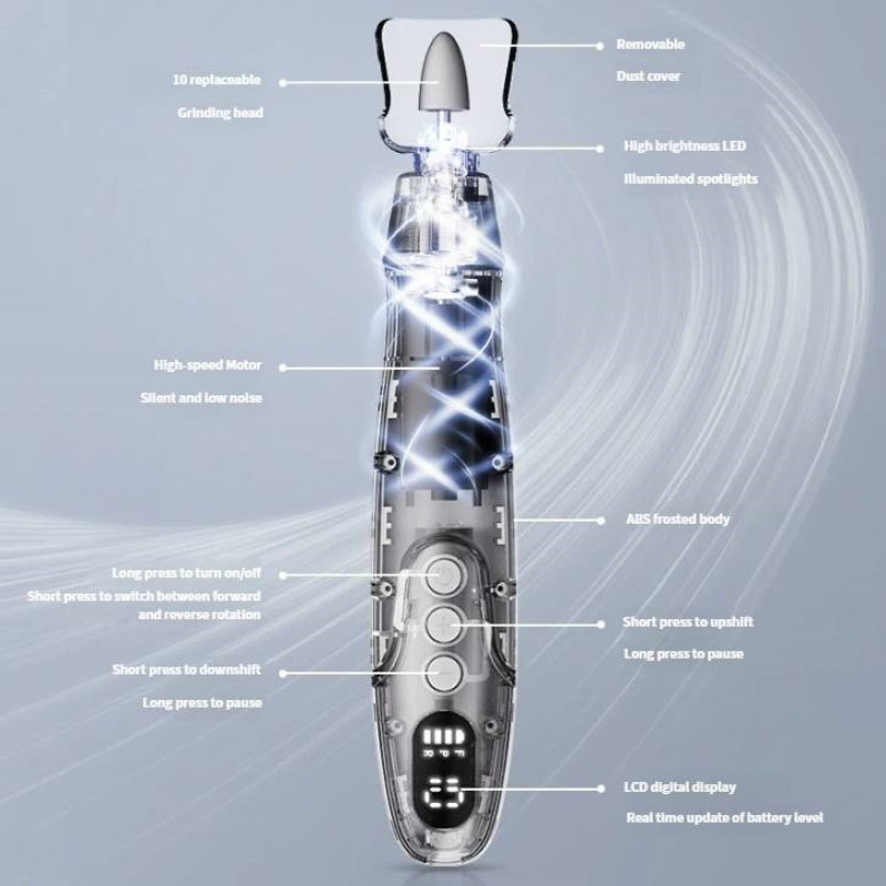 سوهان برقی ناخن مدل Amber Me M16
