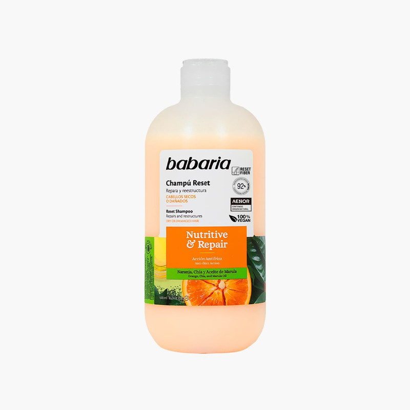 شامپو تقویت کننده و ترمیم کننده مو زنانه باباریا مدل Nutritive . Repair مناسب برای موهای خشک و آسیب دیده حجم 500 میلی لیتر