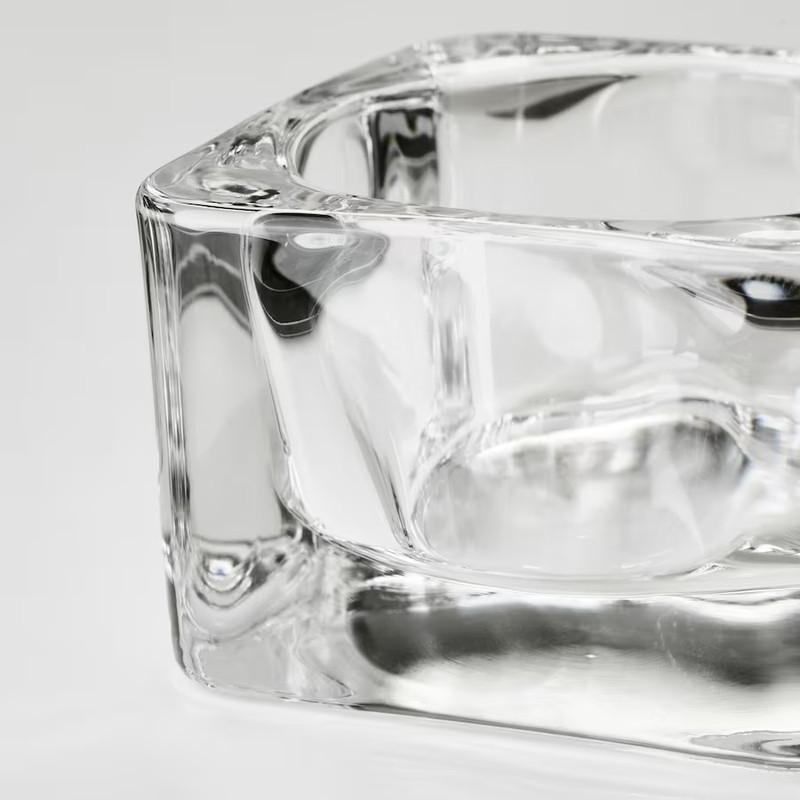 جاشمعی ایکیا مدل GLASIG به همراه شمع LED مجموعه 10 عددی