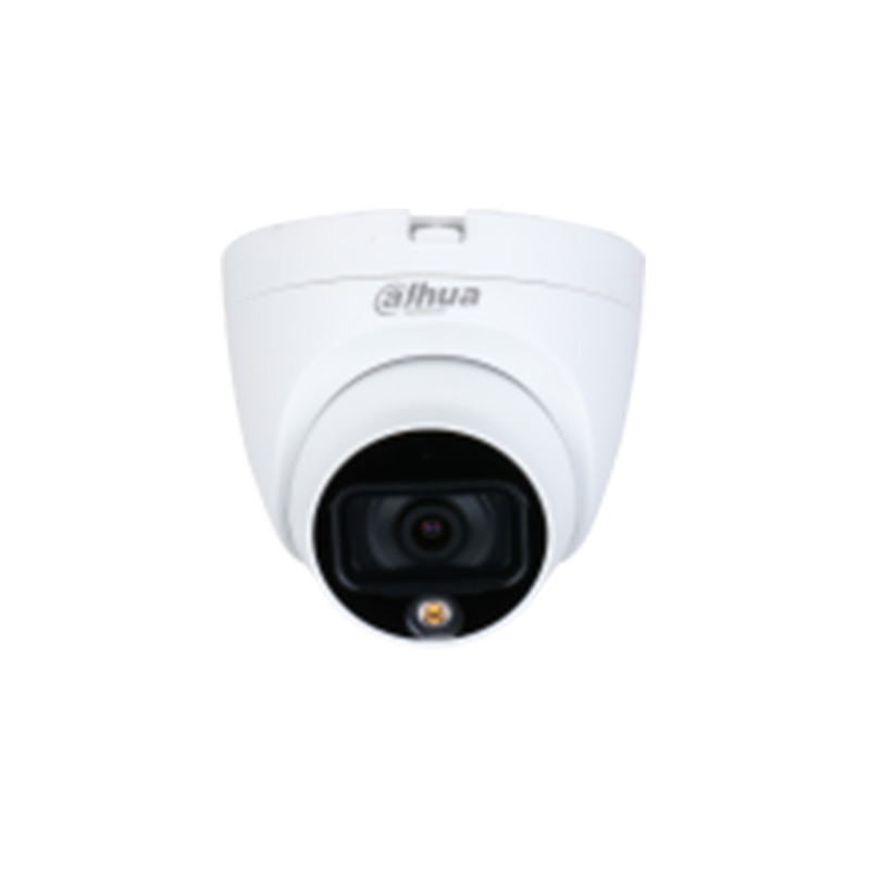 دوربین مداربسته دام آنالوگ داهوا مدل DH-HAC-HDW1209TLQP-A-LED با رزولوشن 2 مگاپیکسل، لنز ثابت 2.8 میلی‌متر، دید در شب رنگی با فناوری Warm Light تا 30 متر و بدنه فلزی ضدآب IP67