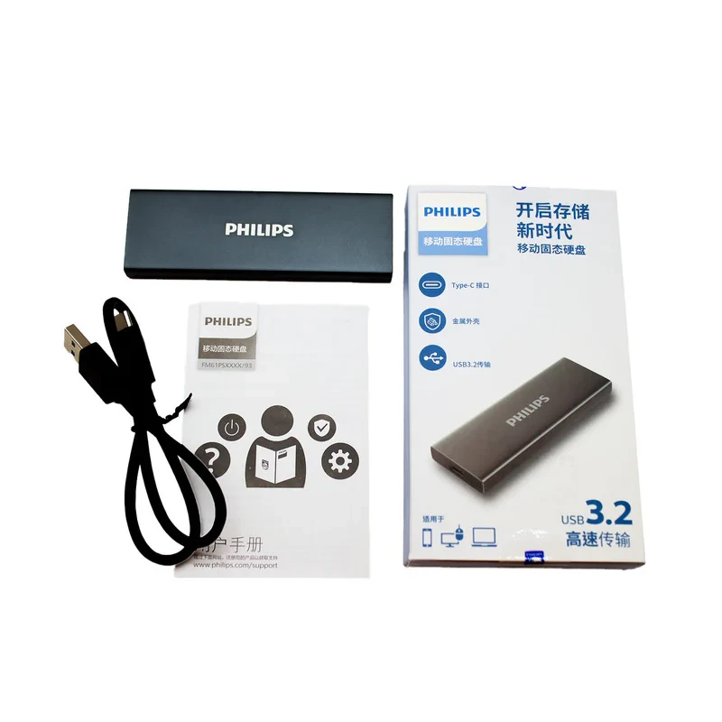 اس اس دی اکسترنال فیلیپس مدل FM61PS025S ظرفیت 256 گیگابایت رابط USB 3.2 Gen2
