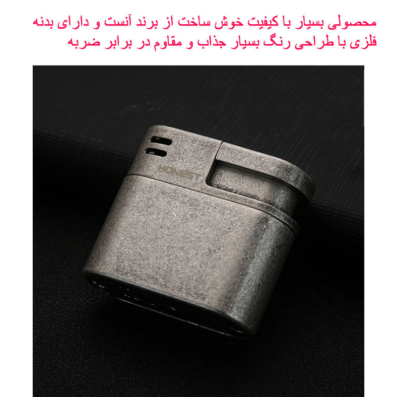 فندک گازی آنست مدل شعله بغل طرح پیپل